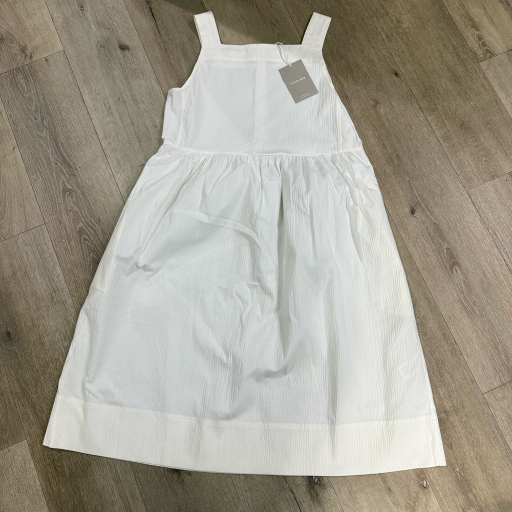 Everlane Off-White Textured Sleeveless Dress